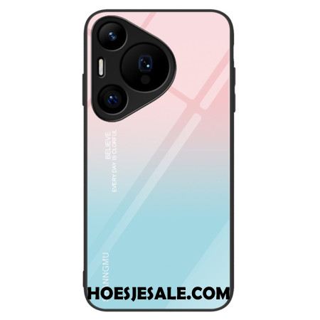 Hoesje Huawei Pura 70 Pro Roze En Blauw Gradiënt Gehard Glas