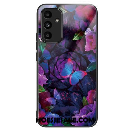 Hoesje Samsung Galaxy A15 Kleurrijke Vlinders Van Gehard Glas Bescherming Hoesje