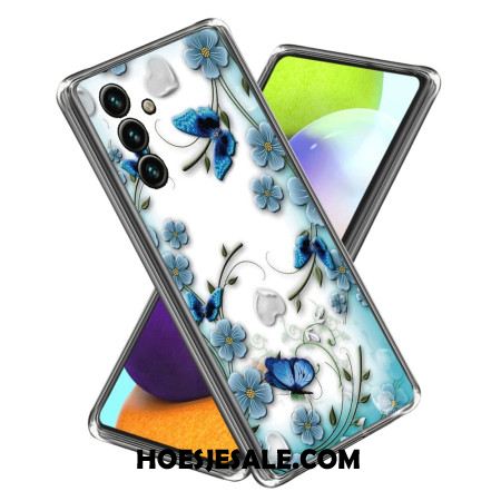 Hoesje Samsung Galaxy A15 Vlinders En Bloemen Bescherming Hoesje