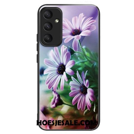 Hoesje Samsung Galaxy A55 5g Paarse Chrysant Gehard Glas Bescherming Hoesje