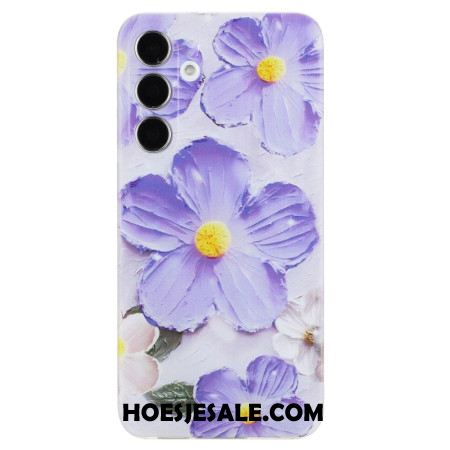 Hoesje Samsung Galaxy S24 Fe Paarse Bloemen Bescherming Hoesje