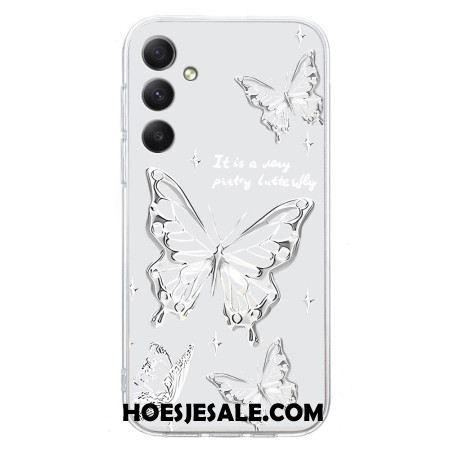 Hoesje Samsung Galaxy S24 Fe Vlinderpatroon Bescherming Hoesje