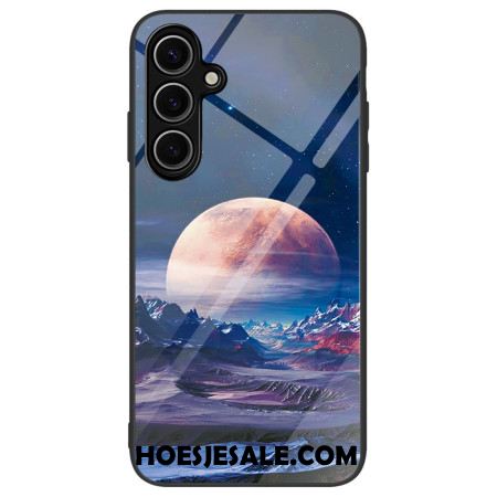 Hoesje Samsung Galaxy S24 Fe Wit Planeet Gehard Glas Bescherming Hoesje