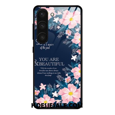 Hoesje Samsung Galaxy S24 Plus 5g Roze Bloemen Van Gehard Glas