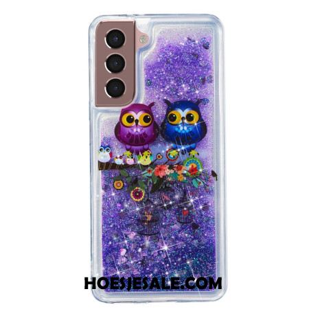 Hoesje Samsung Galaxy S24 Plus 5g Twee Uilen Vloeibare Glitters