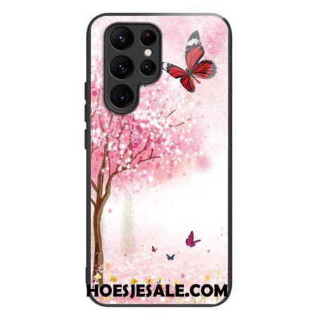 Hoesje Samsung Galaxy S24 Ultra 5g Kersenbloesems Van Gehard Glas Bescherming Hoesje