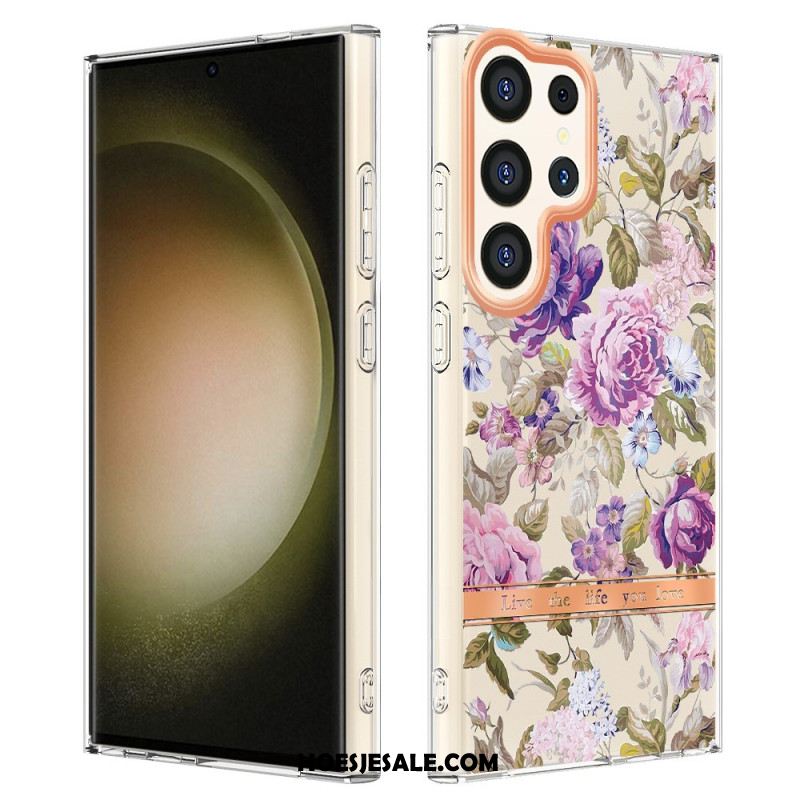 Hoesje Samsung Galaxy S24 Ultra 5g Met Bloemmotief Bescherming Hoesje