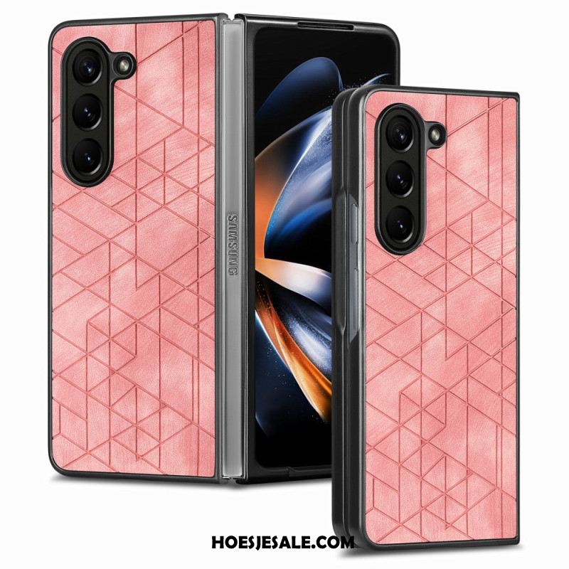 Hoesje Samsung Galaxy Z Fold 5 Geometrische Patronen Van Kunstleer