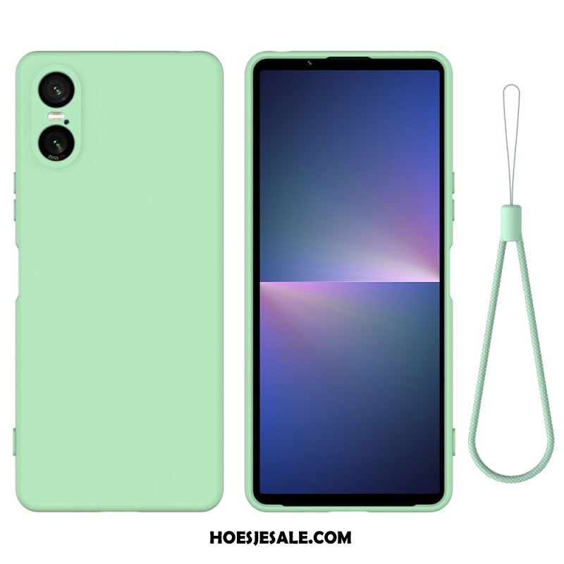 Hoesje Sony Xperia 10 Vi Vloeibare Siliconen Band Bescherming Hoesje