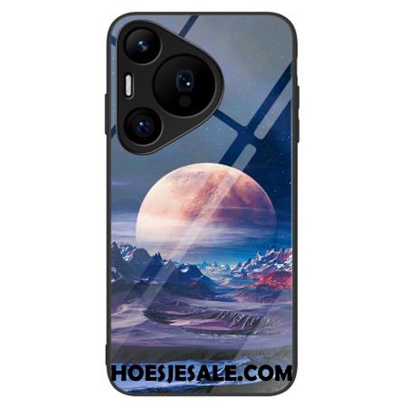 Hoesje Voor Huawei Pura 70 Pro Wit Planeet Gehard Glas