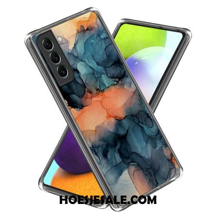 Hoesje Voor Samsung Galaxy S24 5g Oranje Abstract Marmerpatroon