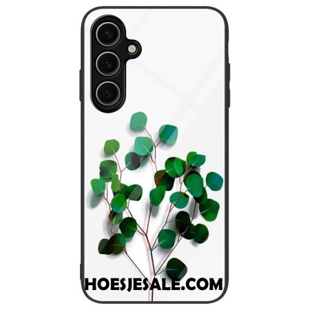 Hoesje Voor Samsung Galaxy S24 Fe Groene Bladeren Gehard Glas