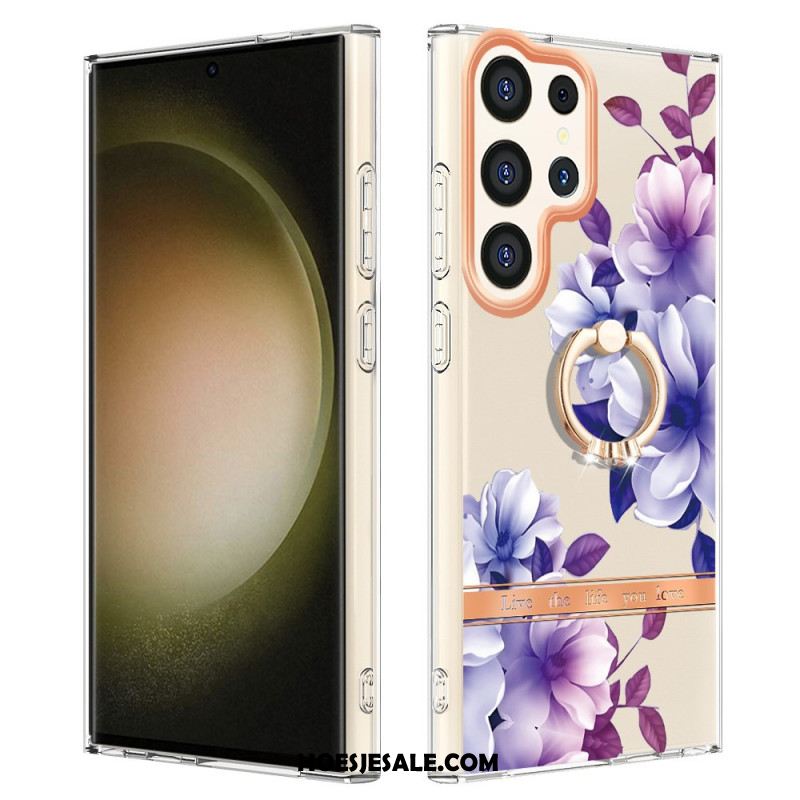 Hoesje Voor Samsung Galaxy S24 Ultra 5g Met Bloemenringhouder