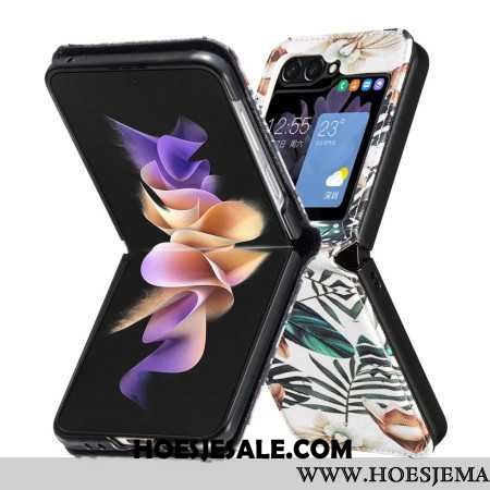 Hoesje Voor Samsung Galaxy Z Flip 6 Bladeren En Bloemen