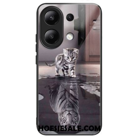 Hoesje Voor Xiaomi Redmi Note 13 4g Kat En Tijger Gehard Glas