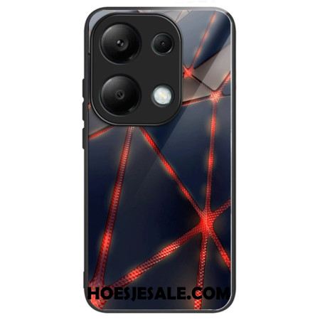 Hoesje Voor Xiaomi Redmi Note 13 Pro 4g Rode Driehoeken Van Gehard Glas