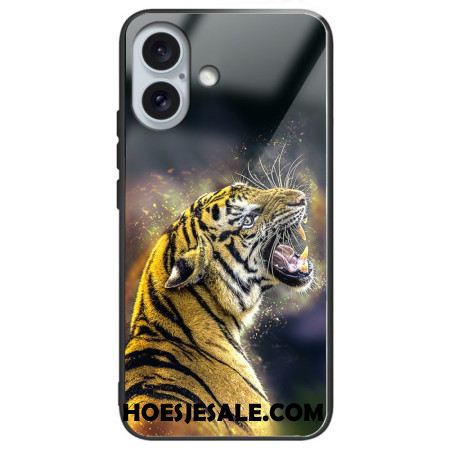 Hoesje Voor iPhone 16 Plus Roaring Tiger Gehard Glas