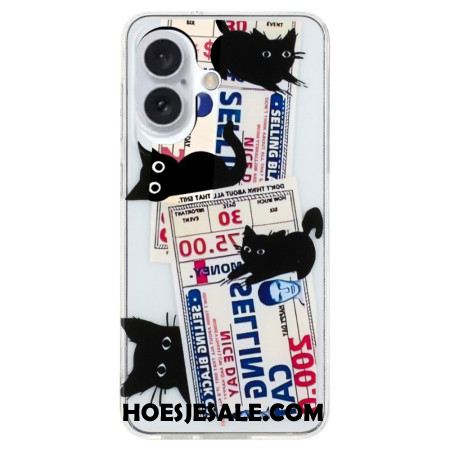 Hoesje Voor iPhone 16 Plus Zwarte Katten