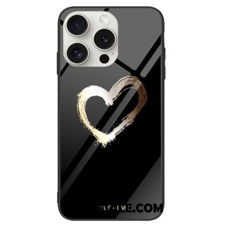 Hoesje Voor iPhone 16 Pro Golden Court Gehard Glas Op Zwarte Achtergrond