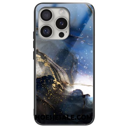 Hoesje Voor iPhone 16 Pro Max Gehard Glas Adelaar Zwart Blauw