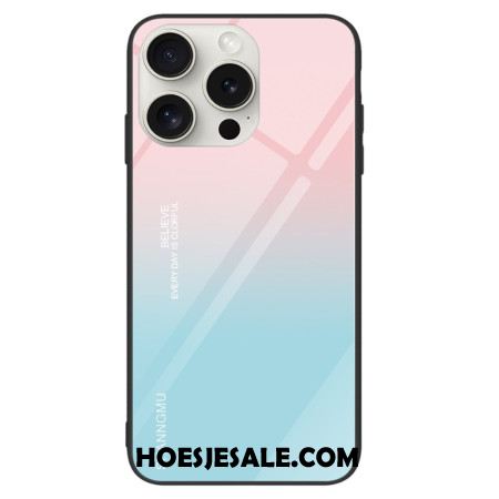 Hoesje Voor iPhone 16 Pro Max Roze En Blauw Gradiënt Gehard Glas