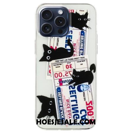 Hoesje Voor iPhone 16 Pro Zwarte Katten