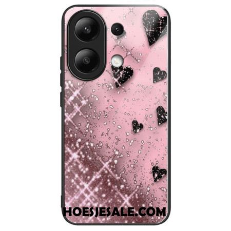 Hoesje Xiaomi Redmi Note 13 4g Roze Liefde Gehard Glas Bescherming Hoesje