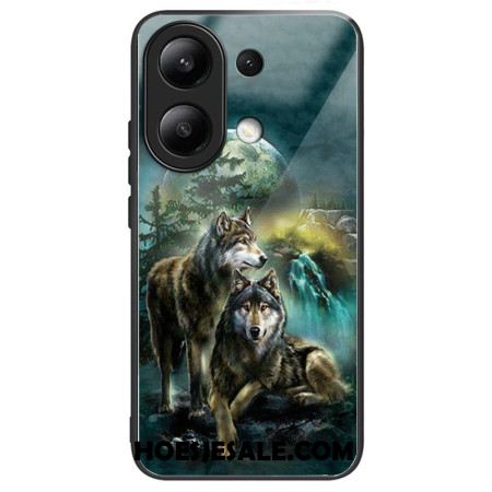 Hoesje Xiaomi Redmi Note 13 4g Wolfpatroon Van Gehard Glas