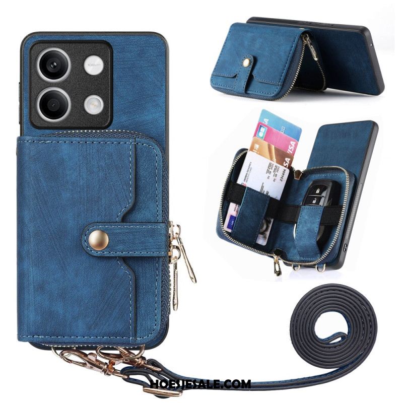 Hoesje Xiaomi Redmi Note 13 5g Retro Met Zak Met Ritssluiting En Riem Bescherming Hoesje