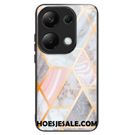 Hoesje Xiaomi Redmi Note 13 Pro 4g Roze Marmer Gehard Glas Bescherming Hoesje