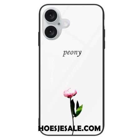 Hoesje iPhone 16 Plus Pioenroos Gehard Glas Bescherming Hoesje