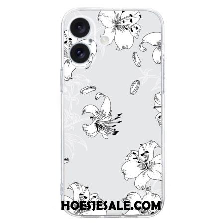 Hoesje iPhone 16 Plus Witte Bloemen