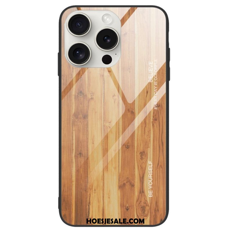 Hoesje iPhone 16 Pro Gehard Glasvezelhout Bescherming Hoesje