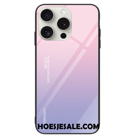 Hoesje iPhone 16 Pro Max Gradiënt Gehard Glas Roze Paars