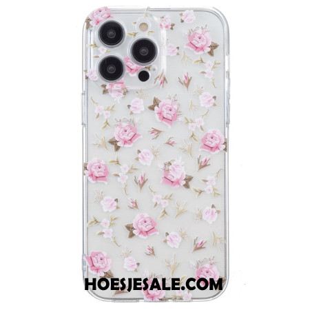 Hoesje iPhone 16 Pro Max Roze Bloemenpatroon Bescherming Hoesje