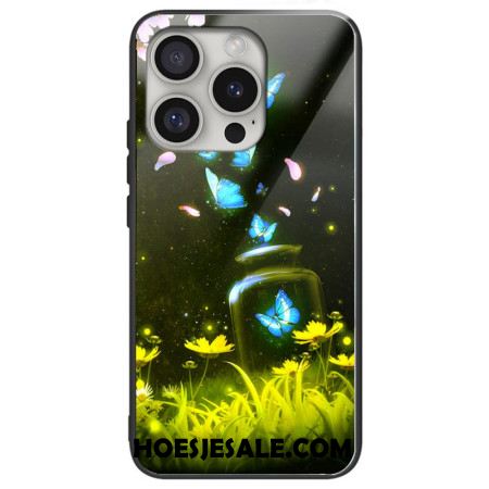 Hoesje iPhone 16 Pro Max Vlinders Van Gehard Glas In Fles