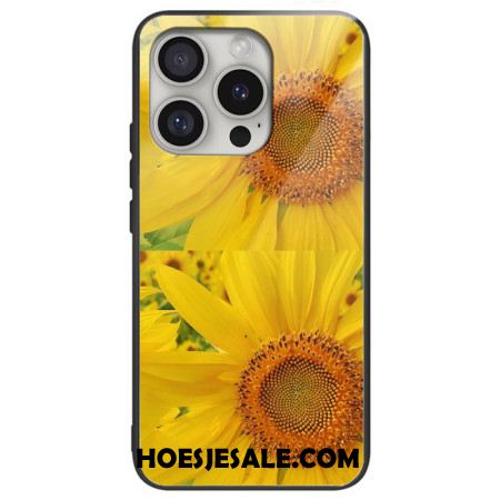 Hoesje iPhone 16 Pro Zonnebloem Gehard Glas