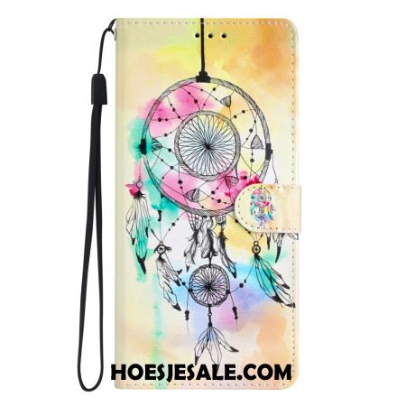 Leren Hoesje Oppo A98 5g Aquarel Dromenvanger Met Riem Bescherming Hoesje