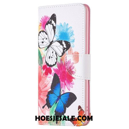 Leren Hoesje Oppo A98 5g Twee Vlinders