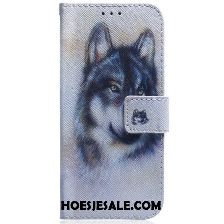 Leren Hoesje Oppo Reno 12 5g Wolf Akleur Bescherming Hoesje