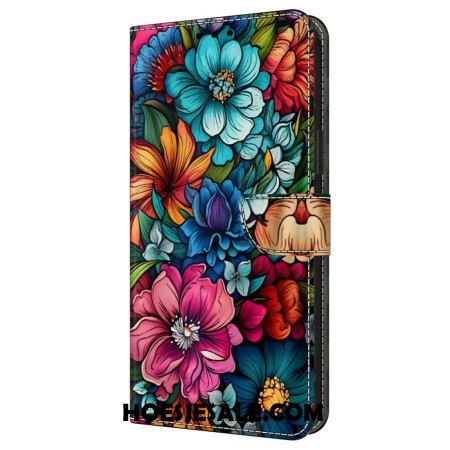 Leren Hoesje Samsung Galaxy A16 5g Bloemmotief Bescherming Hoesje