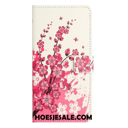 Leren Hoesje Samsung Galaxy S24 5g Tropische Bloemen