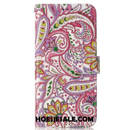 Leren Hoesje Samsung Galaxy S24 Fe Paisley-patroon Bescherming Hoesje