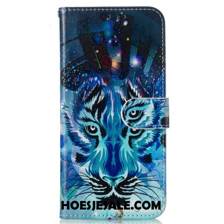 Leren Hoesje Samsung Galaxy S24 Fe Wolfprint Band Bescherming Hoesje