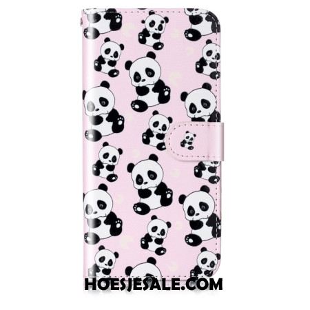 Leren Hoesje Samsung Galaxy S24 Plus 5g Lanyard Panda's Bescherming Hoesje