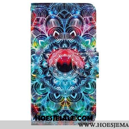 Leren Hoesje Samsung Galaxy S24 Plus 5g Mandala Met Riempje