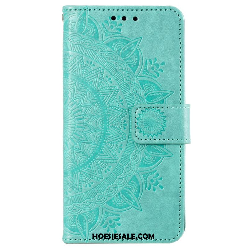 Leren Hoesje Sony Xperia 1 Vi Mandala Zon Met Riem