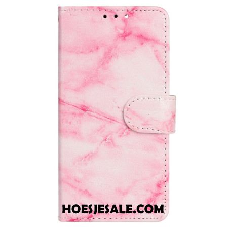 Leren Hoesje Voor Oppo A98 5g Roze Marmer