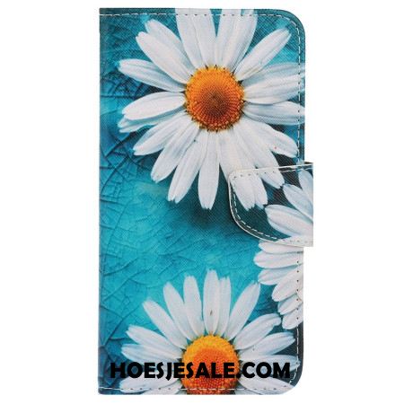 Leren Hoesje Voor Samsung Galaxy A15 5g Bandchrysant