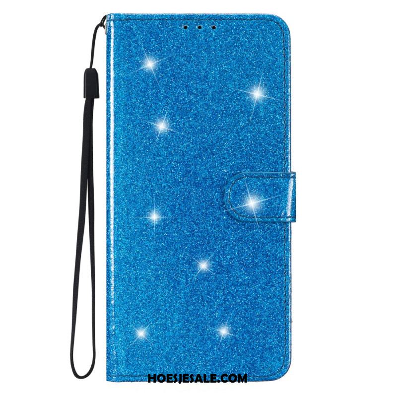 Leren Hoesje Voor Samsung Galaxy A15 5g Pailletten Met Bandjes